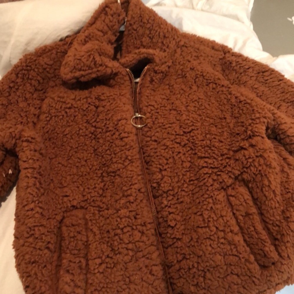 Burnt orange teddy jacket
